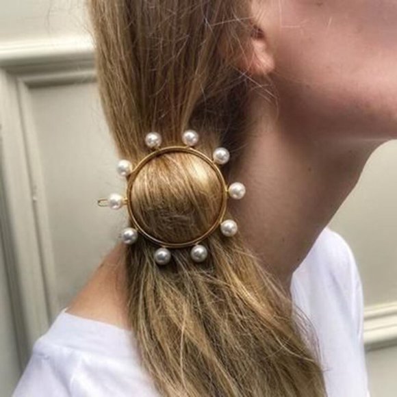 💫Golden Pearl Round Barrette 💫 - Picture 2 of 8